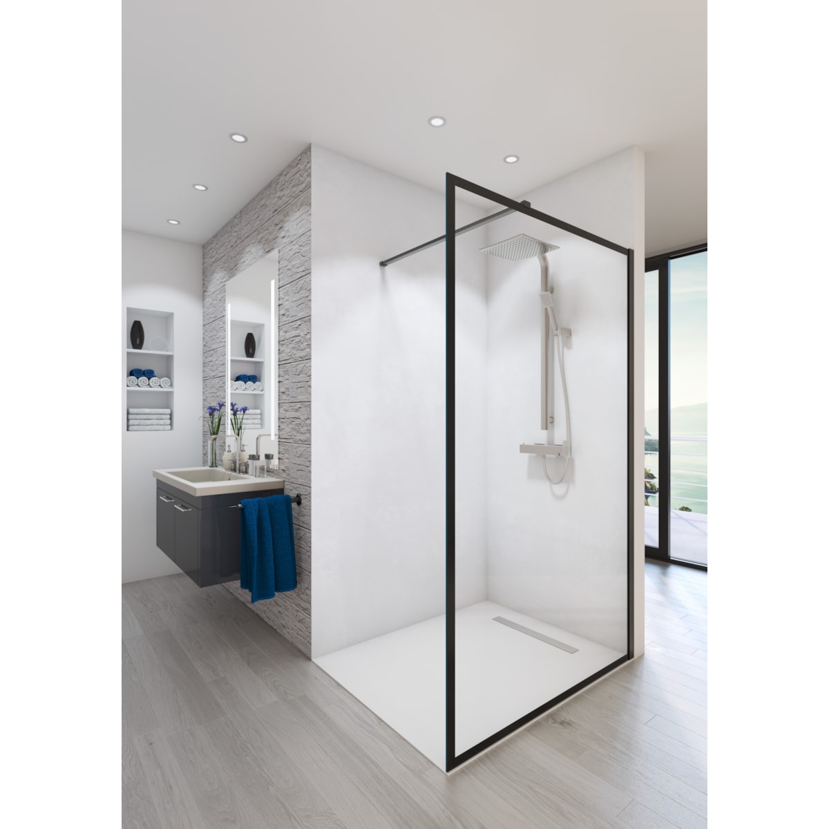 964x1978 - 100 Timeless shower 8 mm Planeclear glass | Tribo